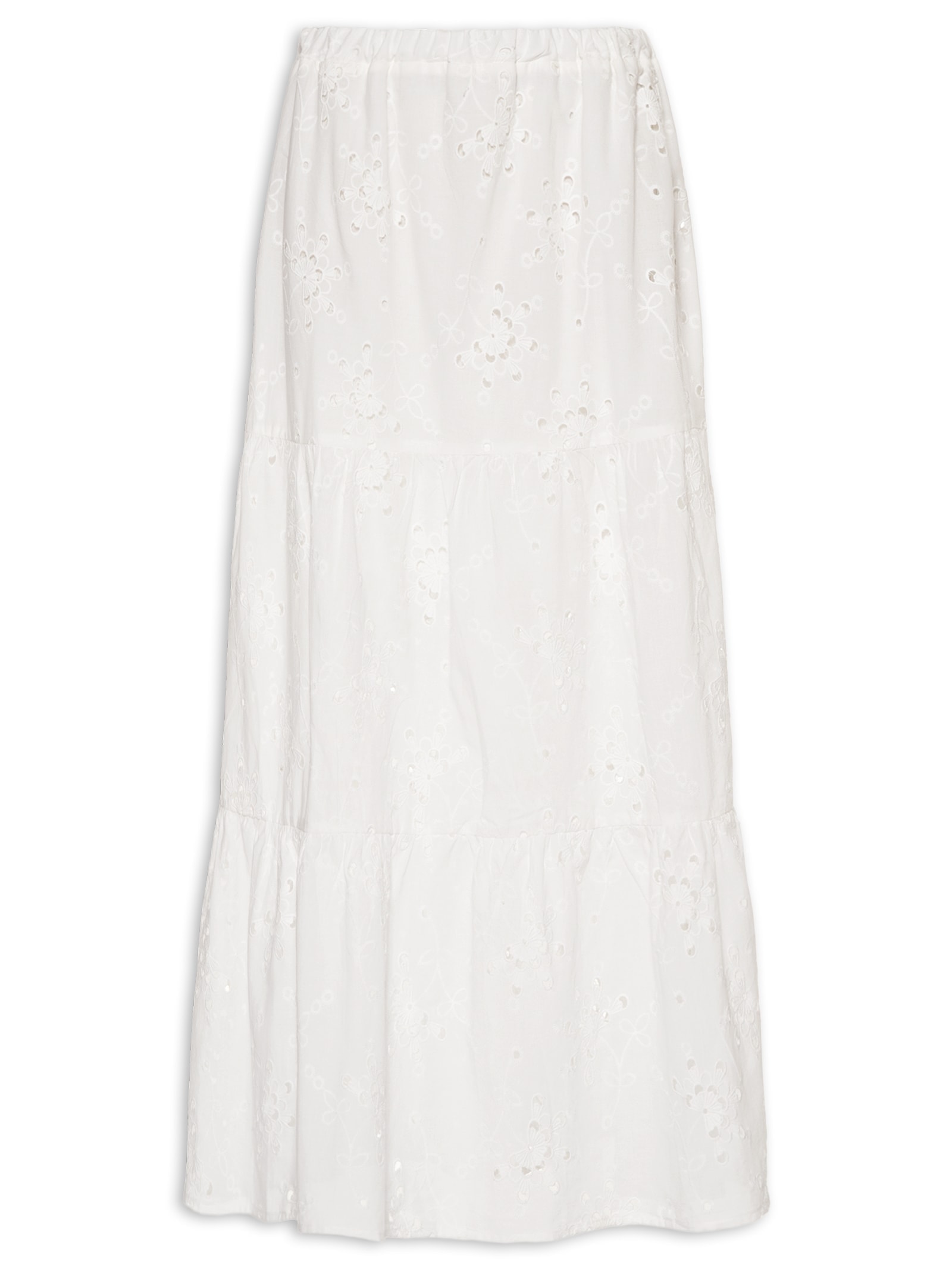 Saia Midi Laise Branco Maria Filó