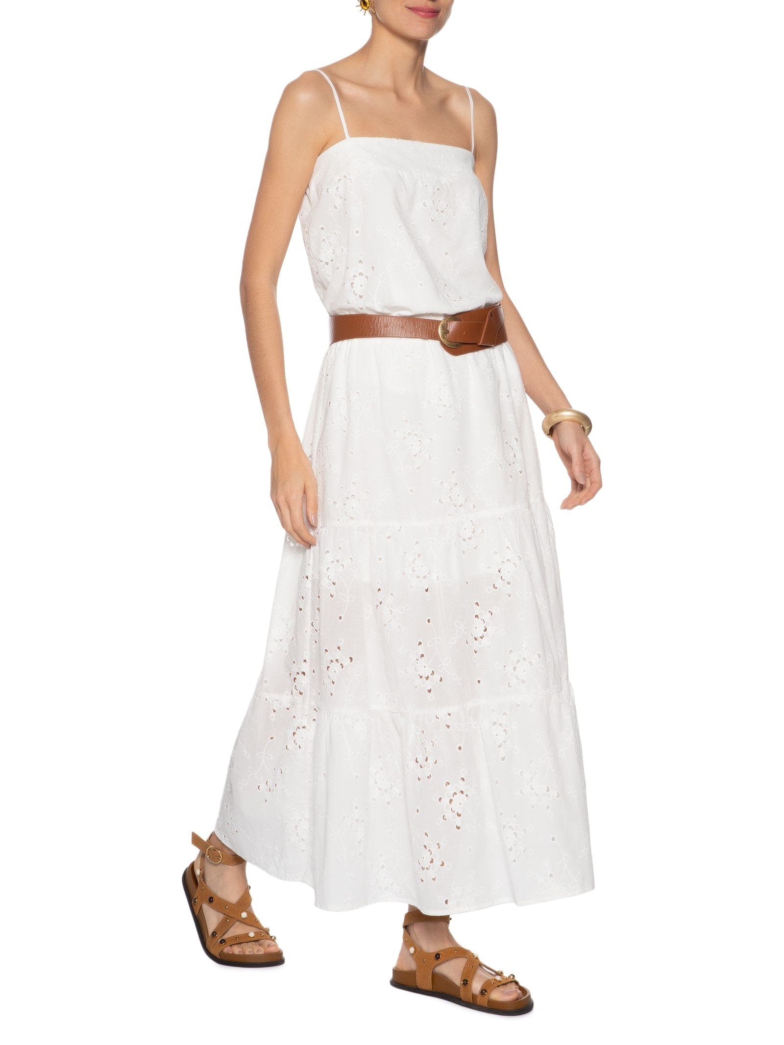 Saia Midi Laise Branco Maria Filó