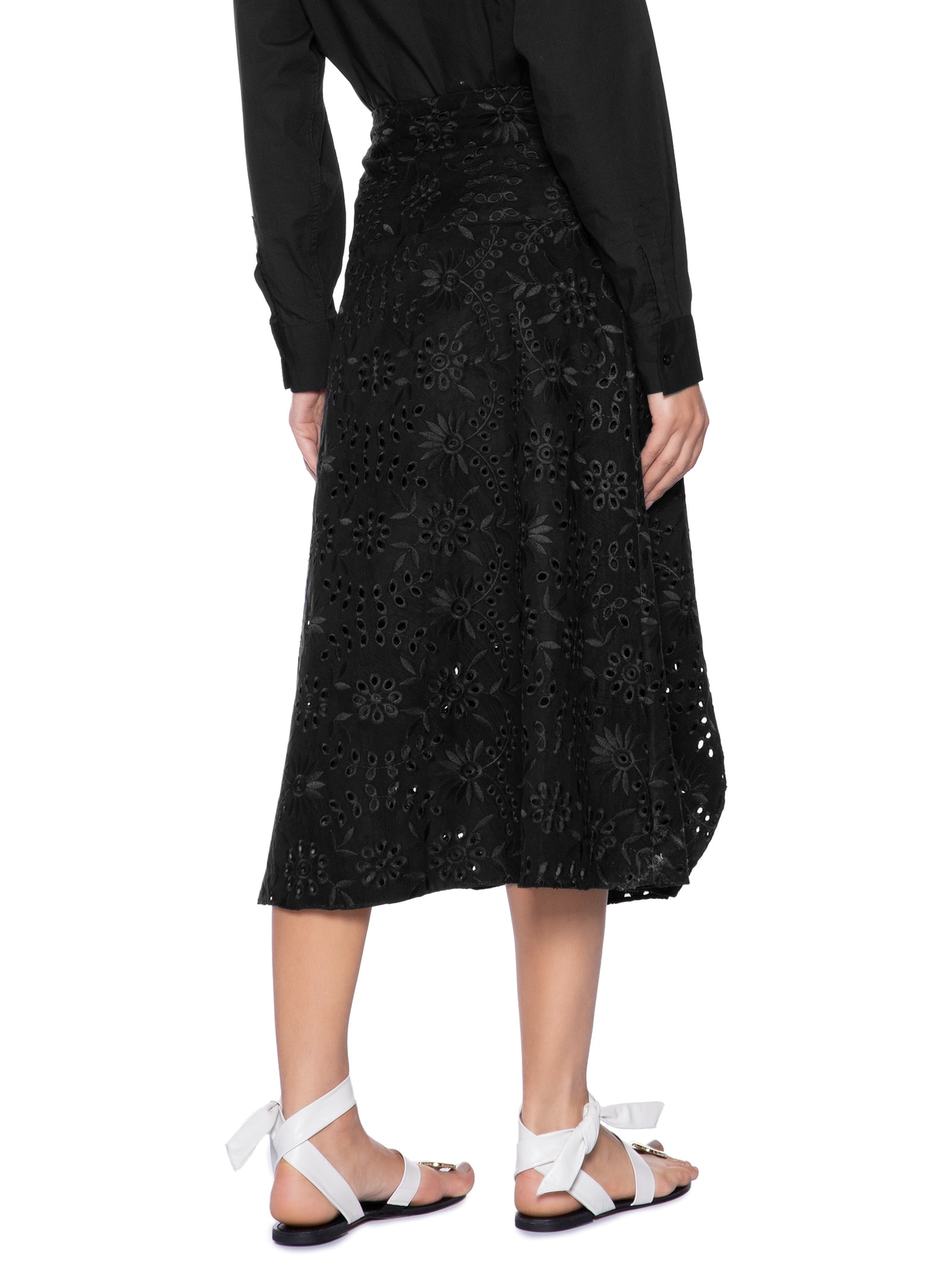 Saia Midi Laise Transpassada Preto '2Essential