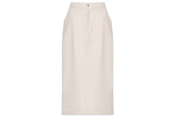 Saia Midi Linho - Bege
