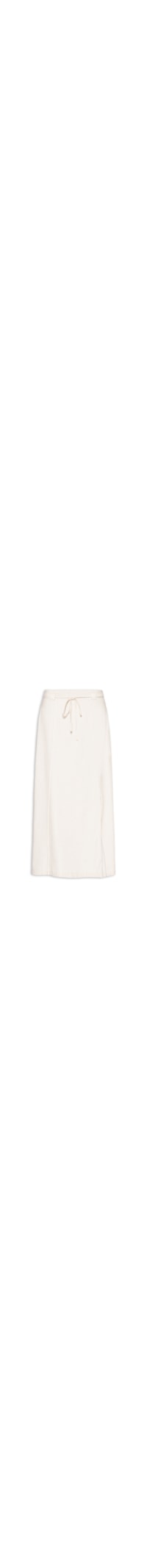 Saia Midi Linho com Fenda - Off White