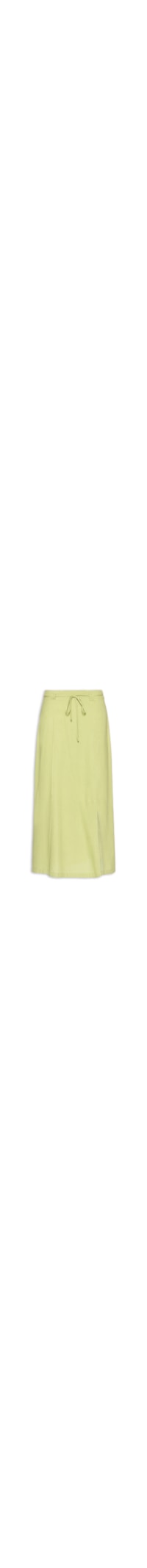 Saia Midi Linho com Fenda - Verde
