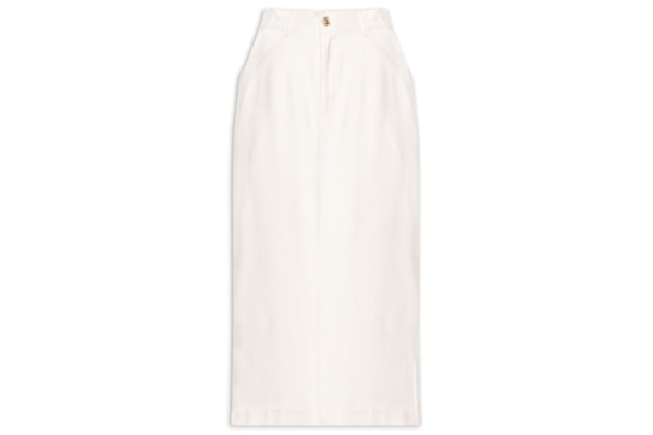 Saia Midi Linho - Off White