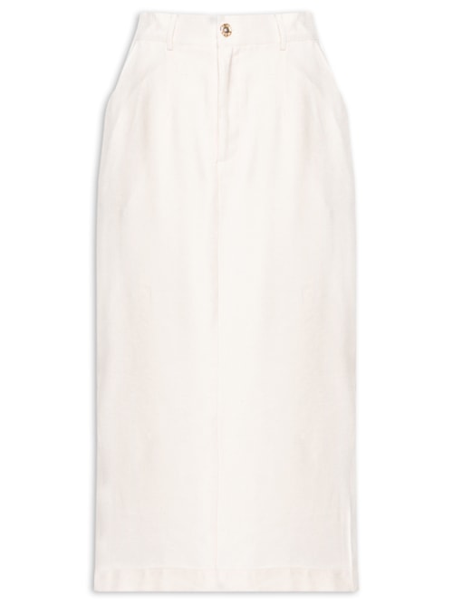 Saia Midi Linho – Off White