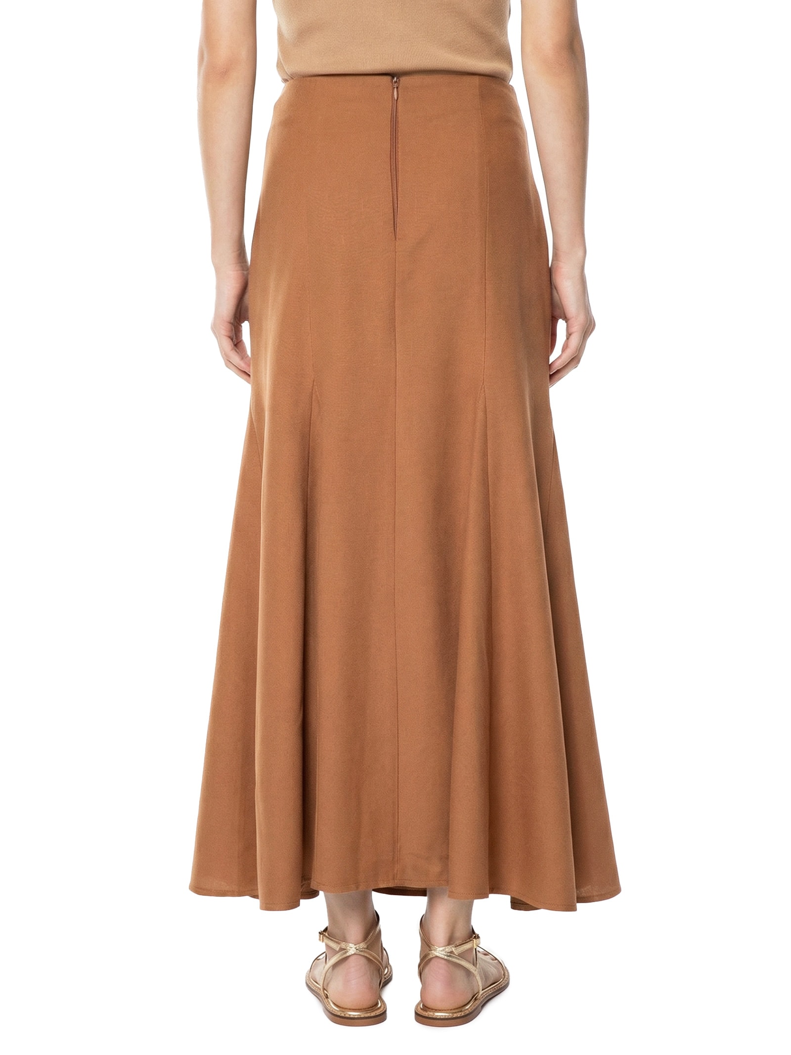 Saia Midi Lisa Nesgas Marrom Cacay