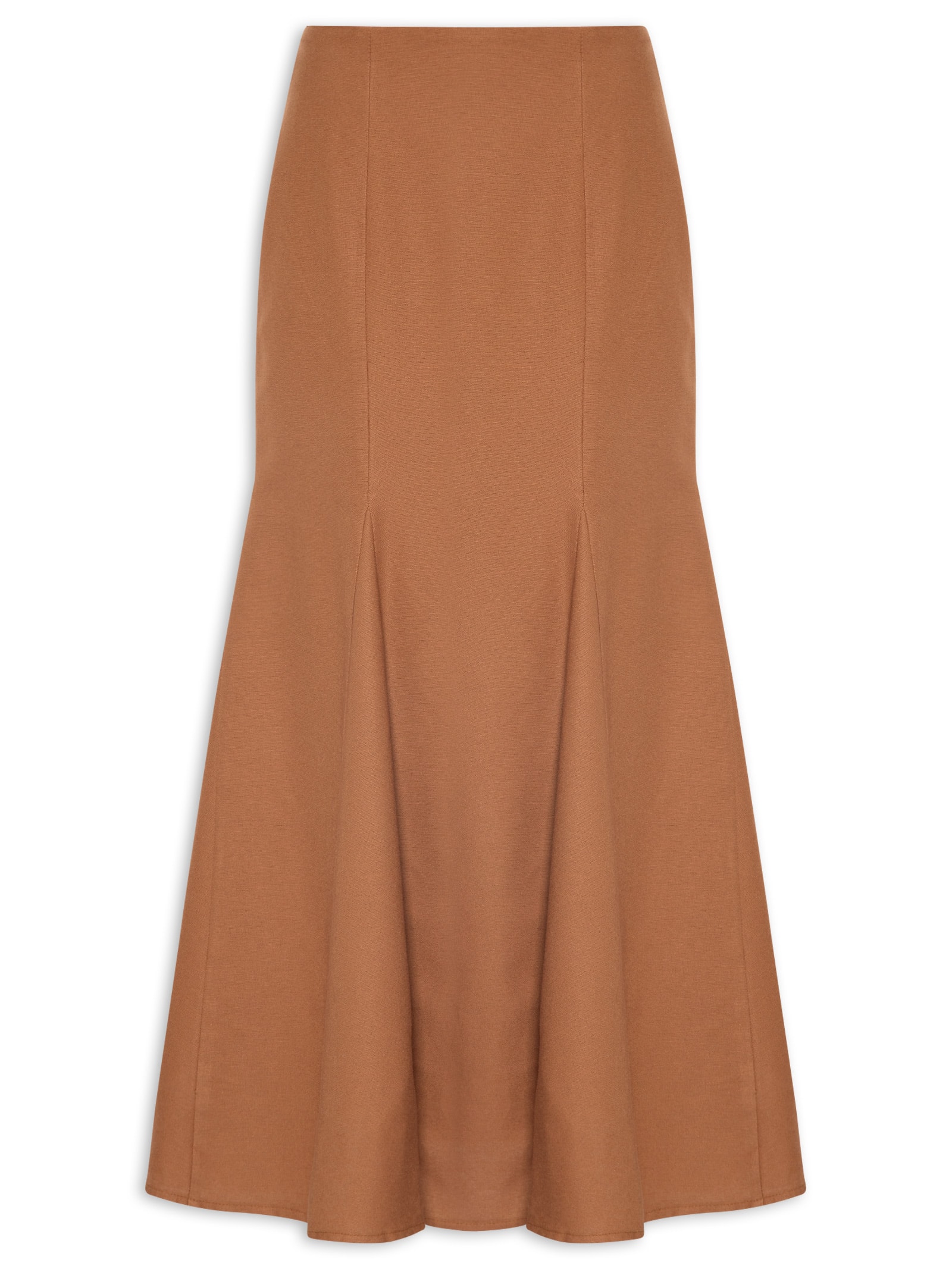 Saia Midi Lisa Nesgas Marrom Cacay