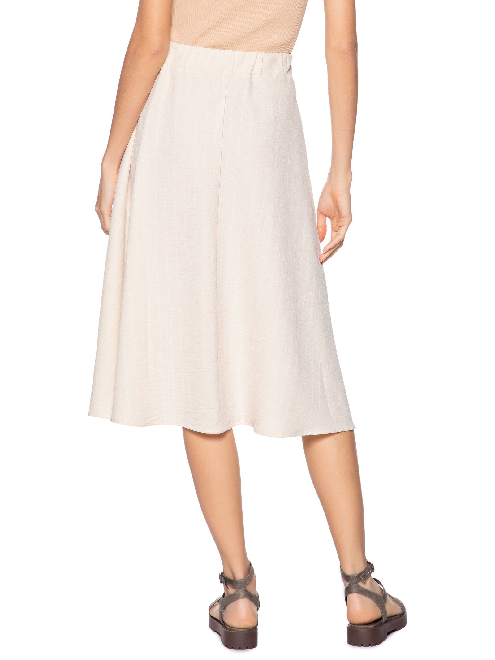 Saia Midi Listrada Off White Basiq