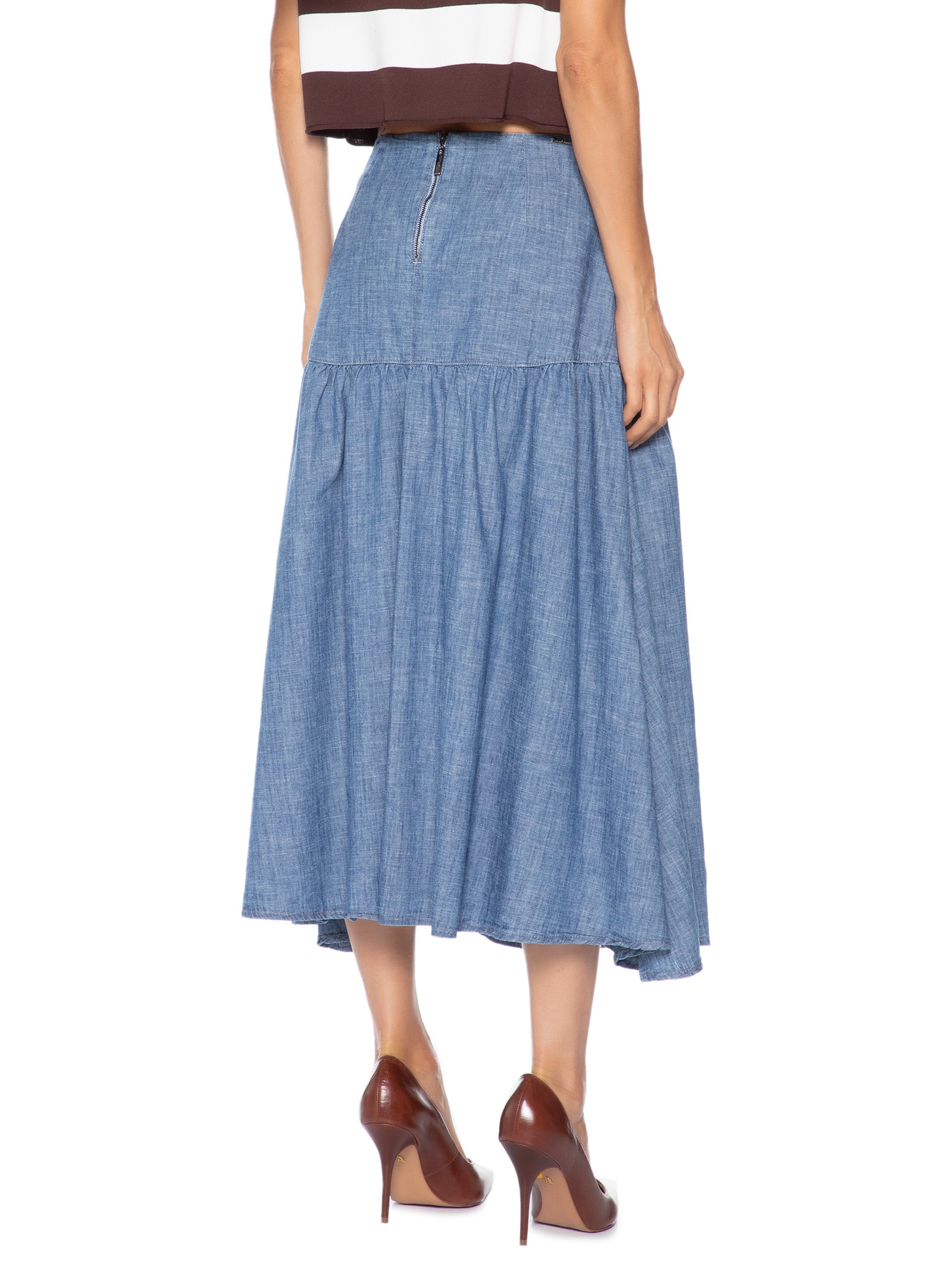 Saia Midi Loren Azul Le Lis