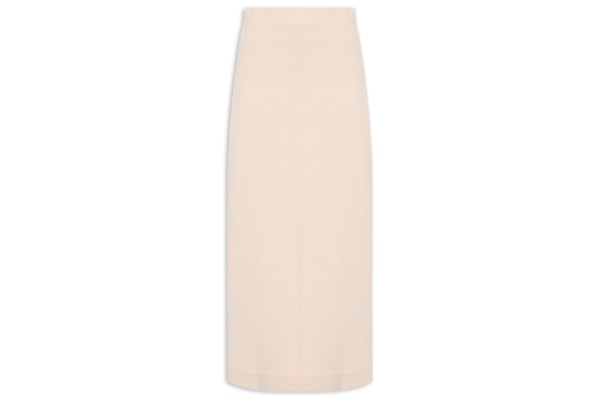 Saia Midi Malha Crepe - Bege