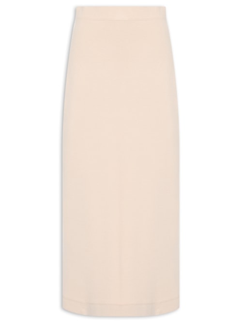 Saia Midi Malha Crepe – Bege
