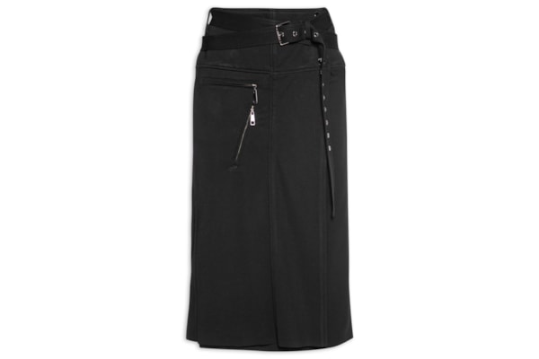 Saia Midi Malha Estruturada - Preto