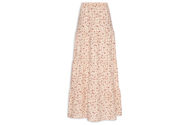 Saia Midi Marias Estampada - Bege