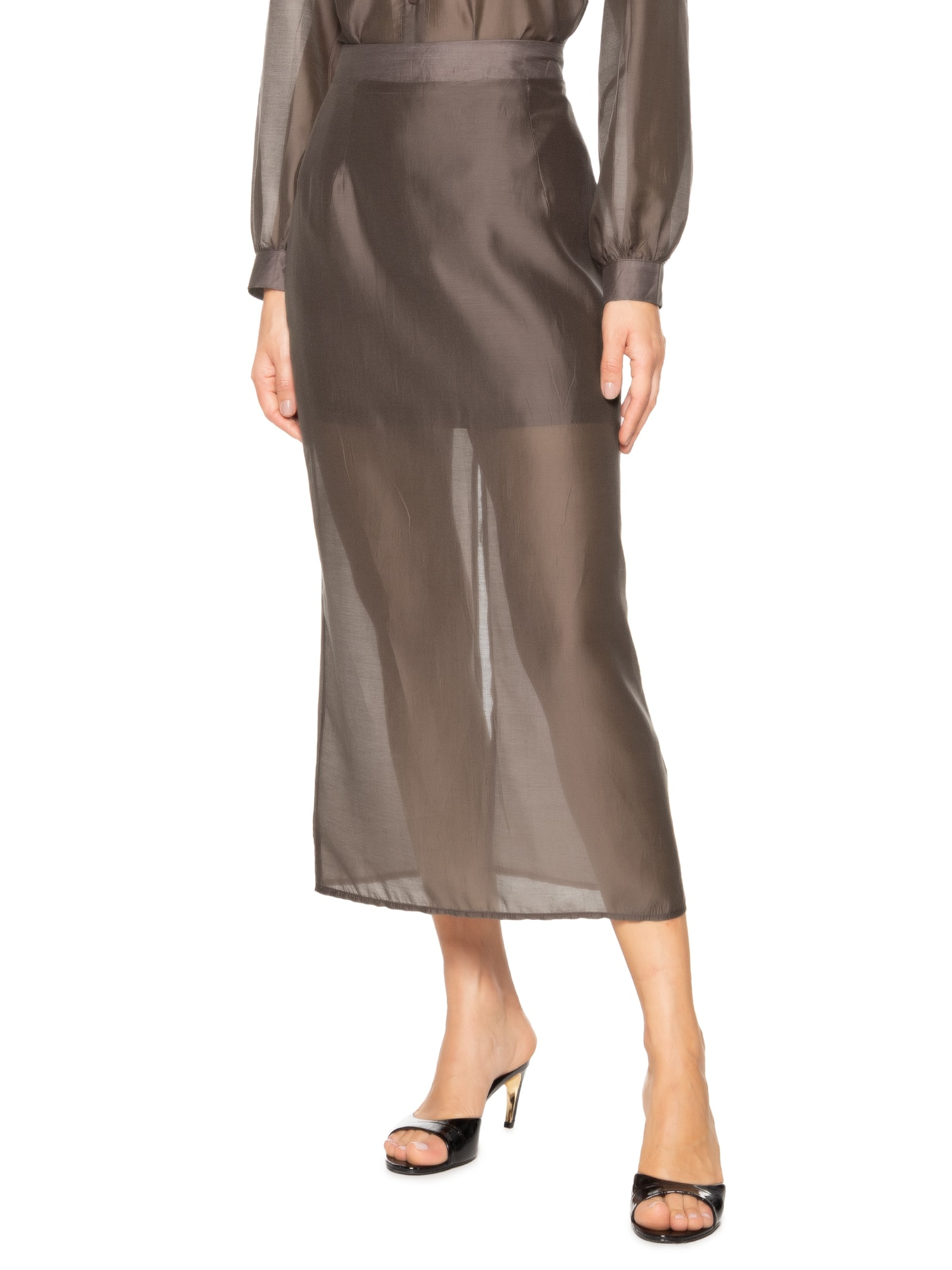 Saia Midi Marrom '2Essential