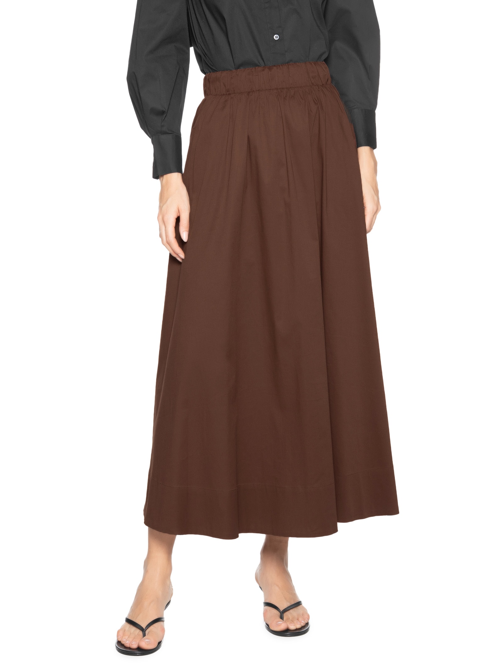 Saia Midi Maxi Godê Marrom '2Essential