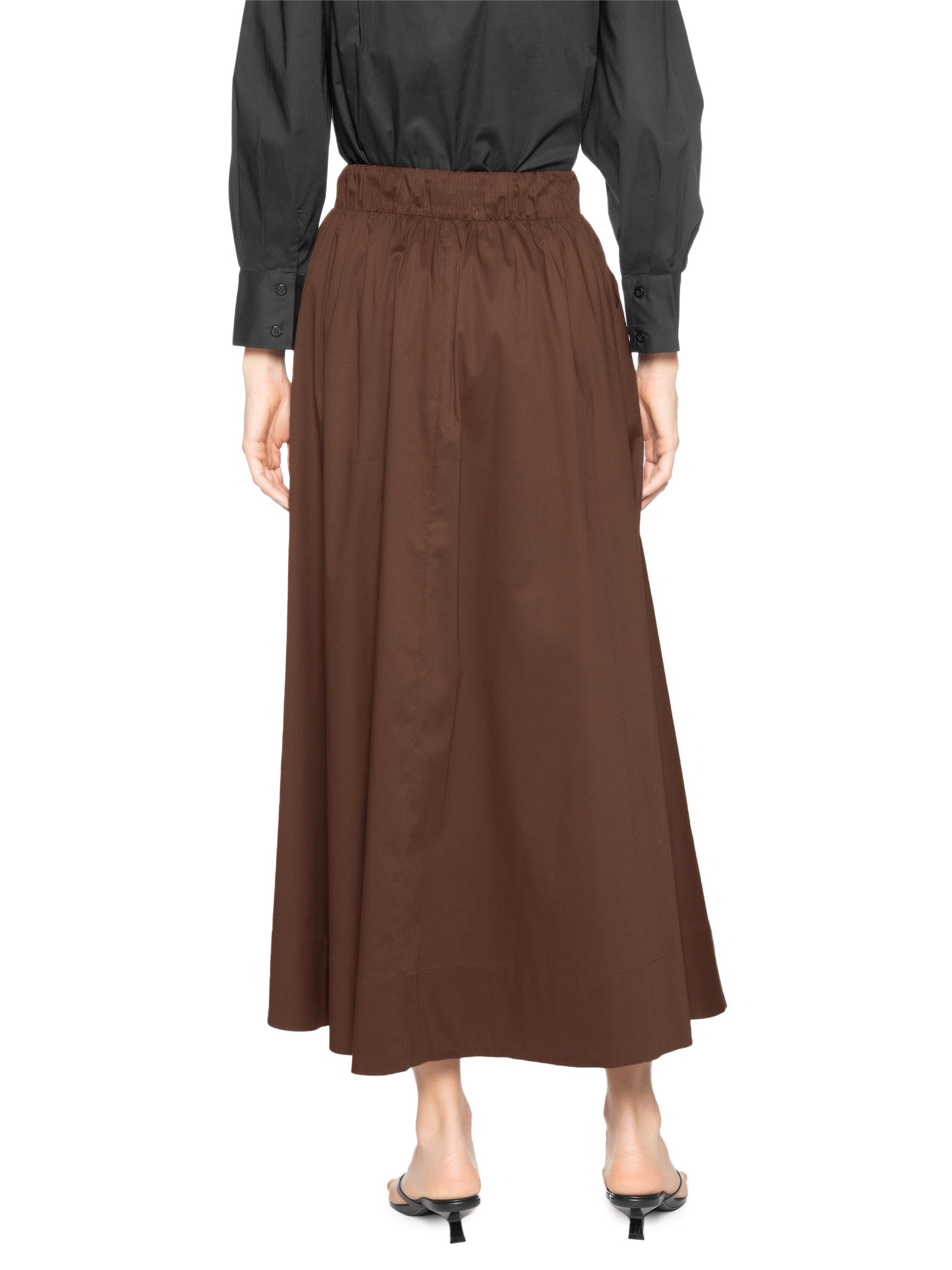 Saia Midi Maxi Godê Marrom '2Essential