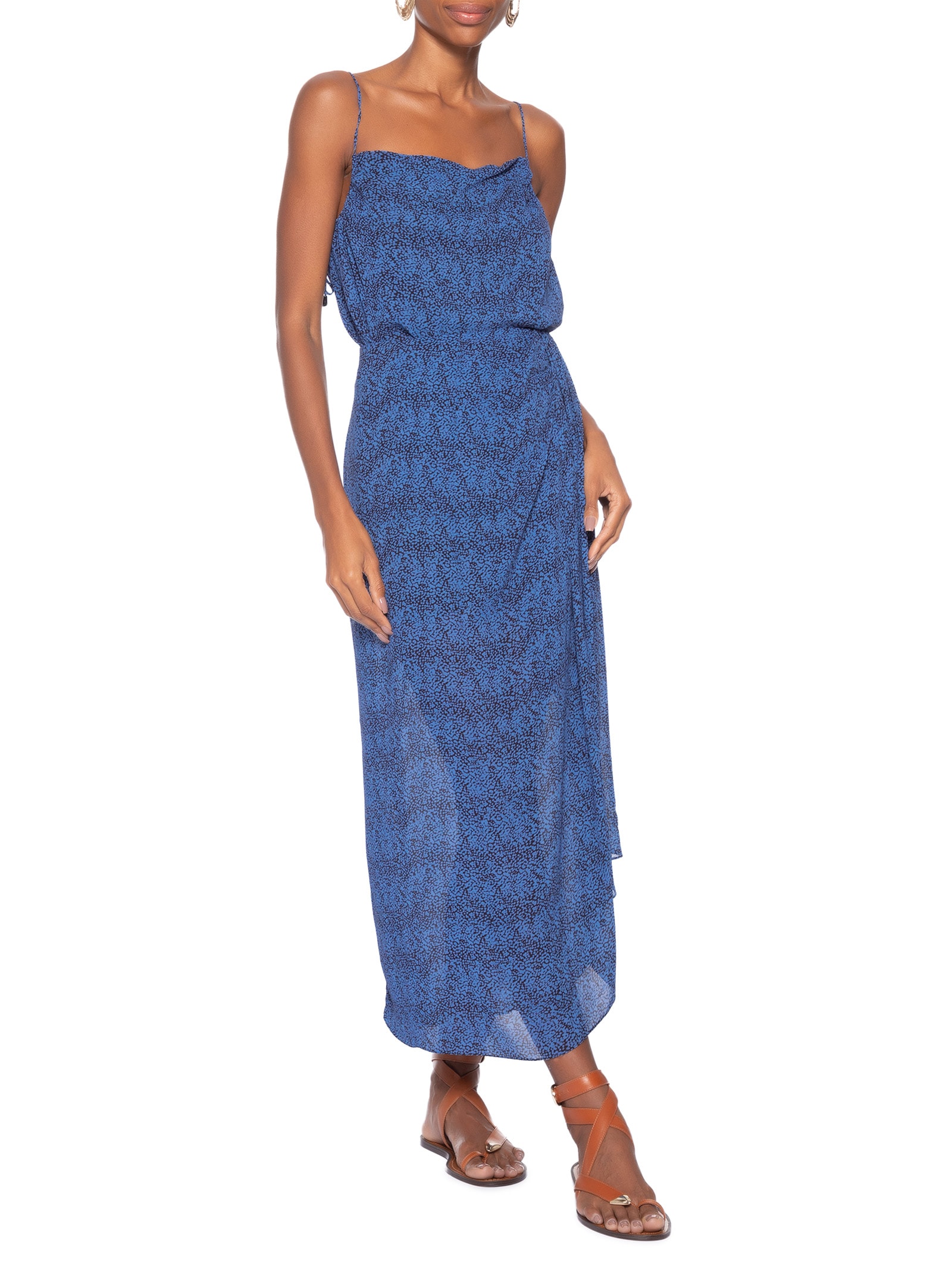 Saia Midi Micro Cosmos Azul Animale