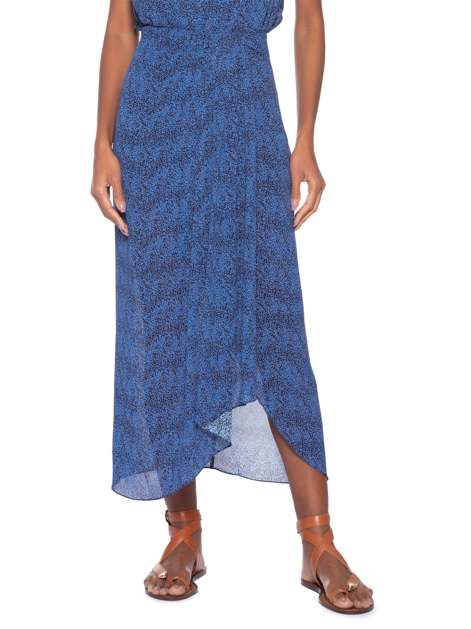 Saia Midi Micro Cosmos Azul Animale