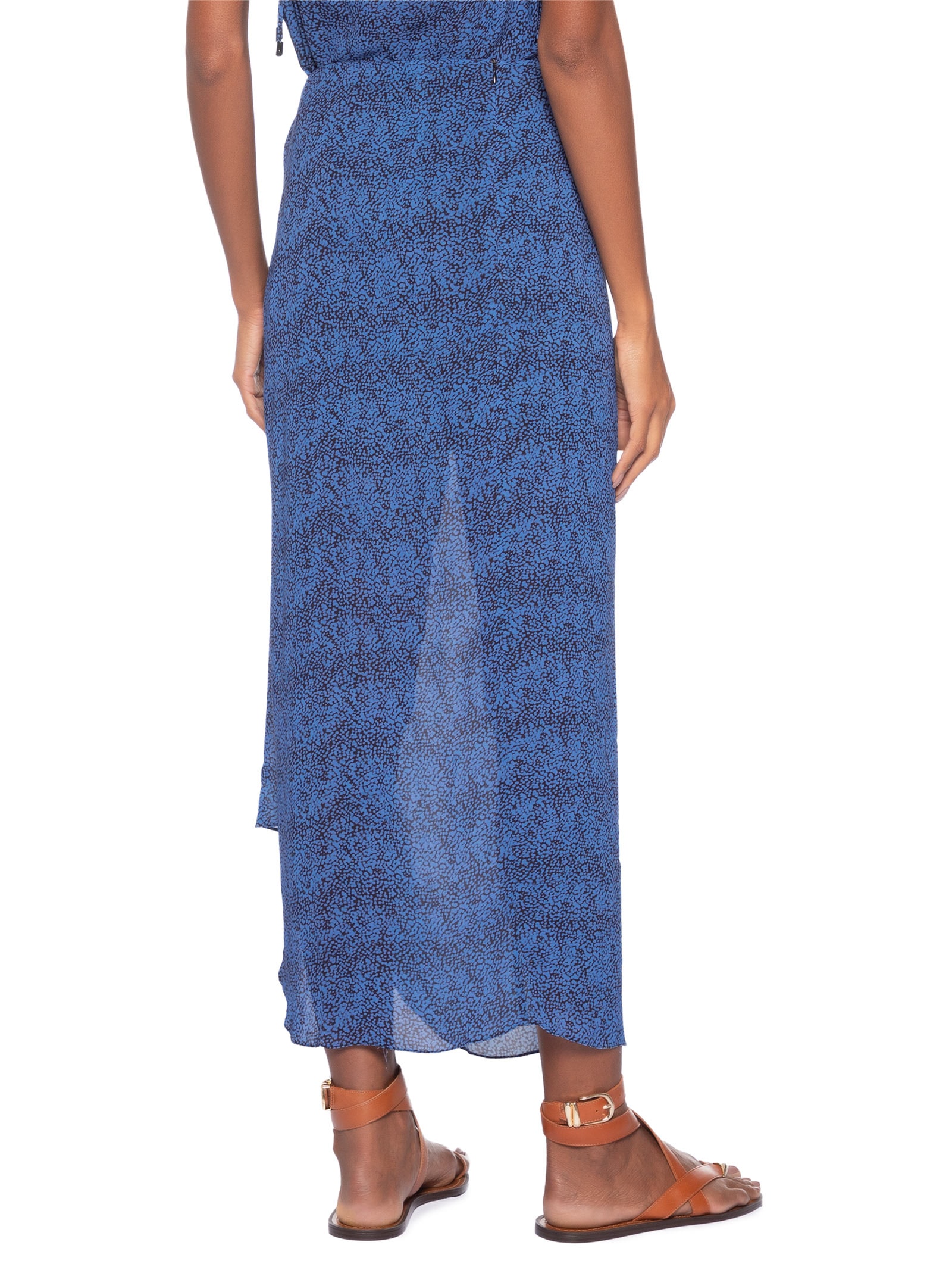 Saia Midi Micro Cosmos Azul Animale