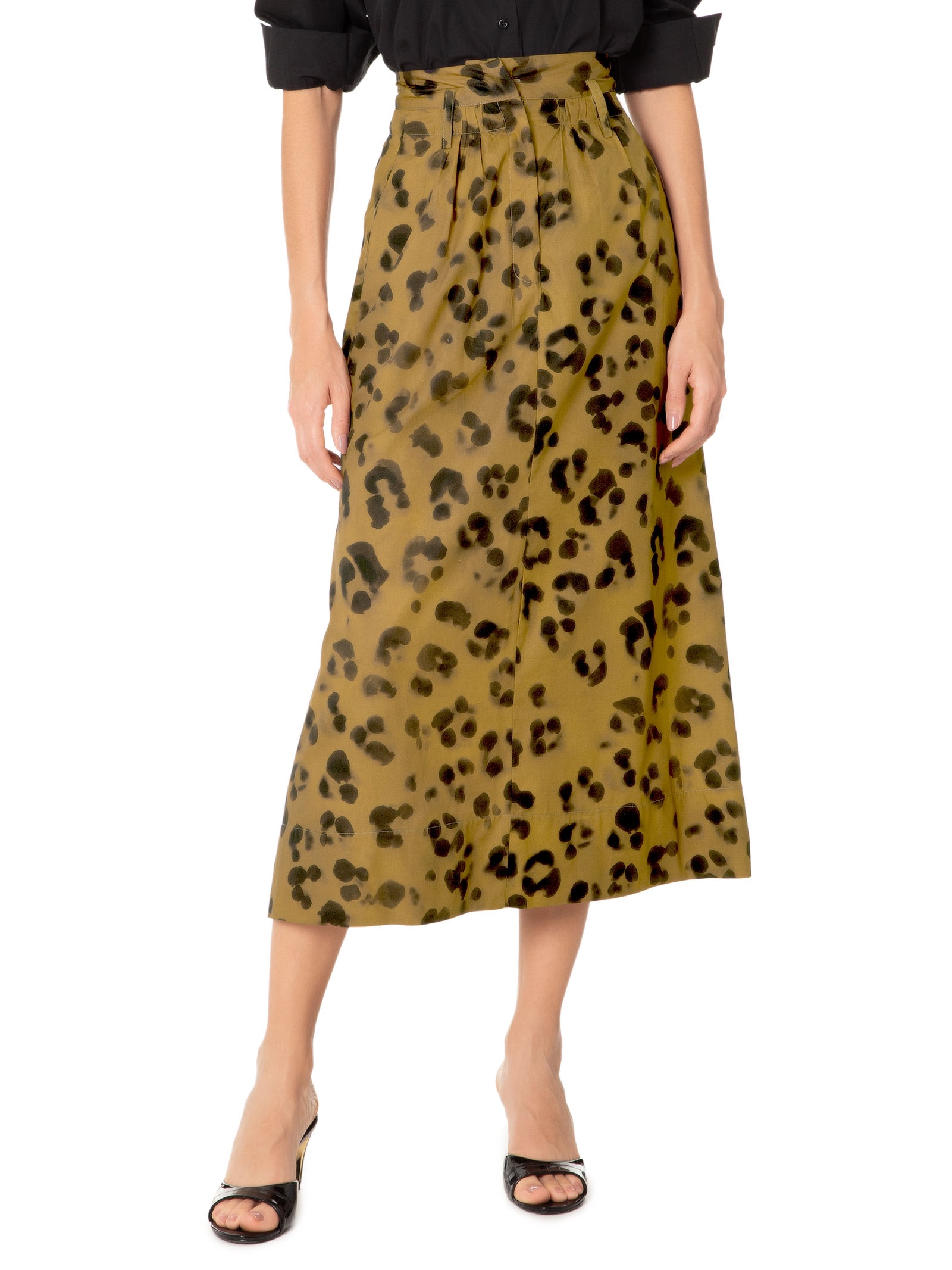 Saia Midi Onça Sombra Animal Print Animale
