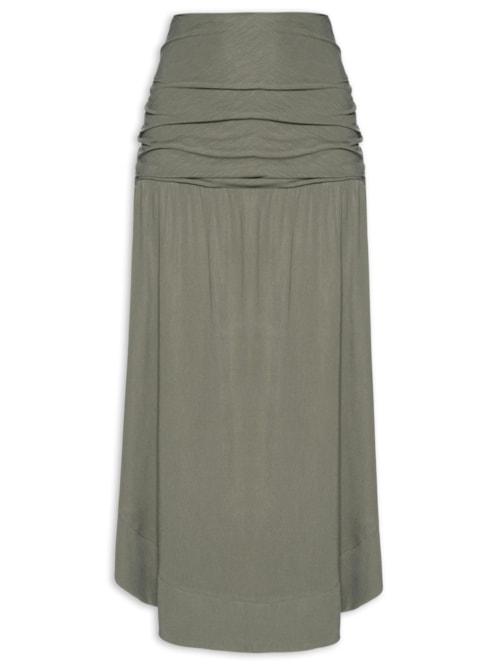 Saia Midi Pala Pregas – Verde