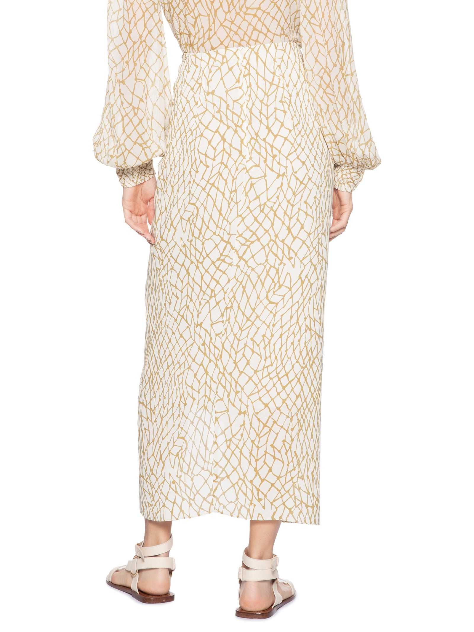 Saia Midi Pareô Bege Animale