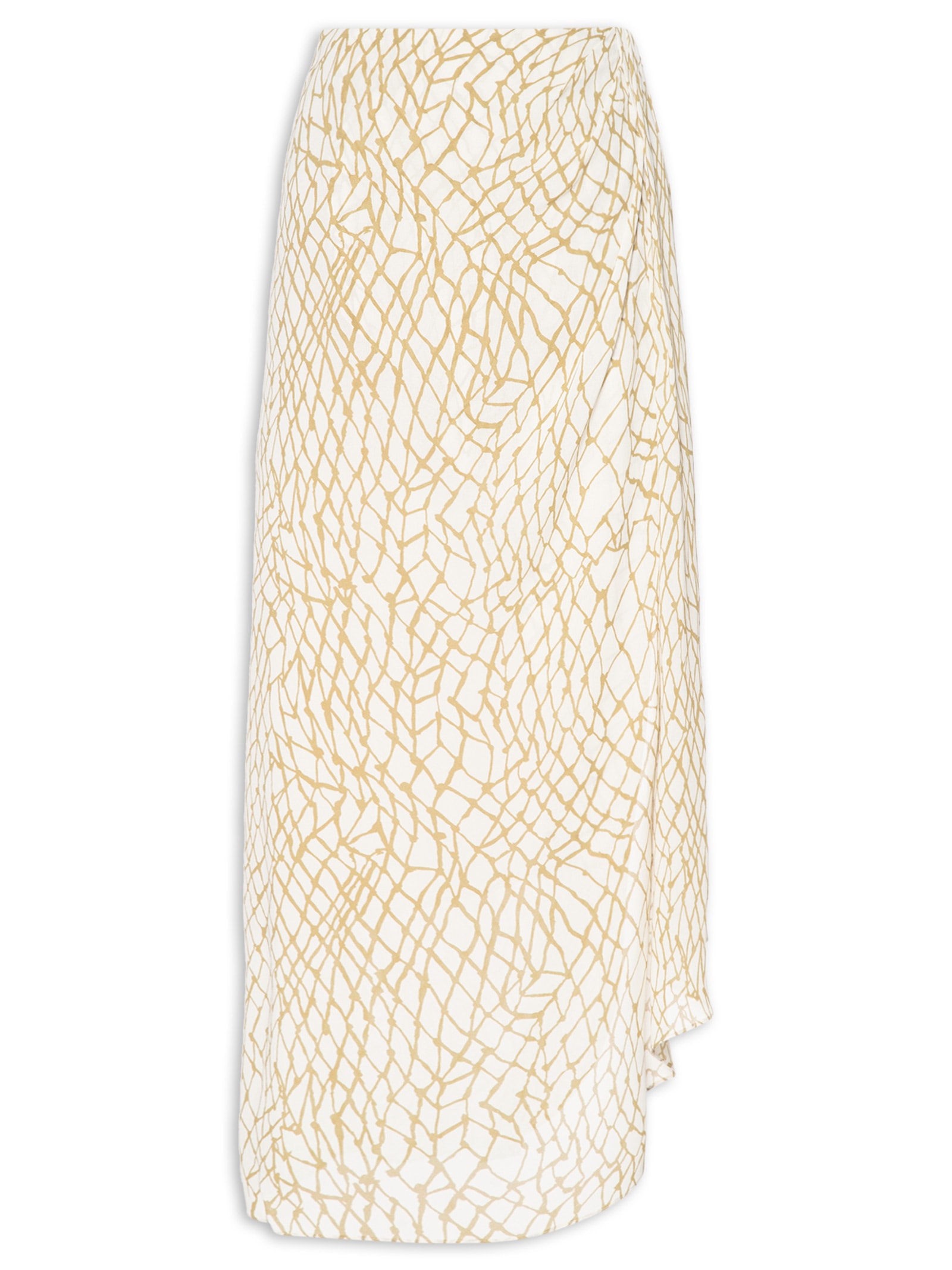 Saia Midi Pareô Bege Animale