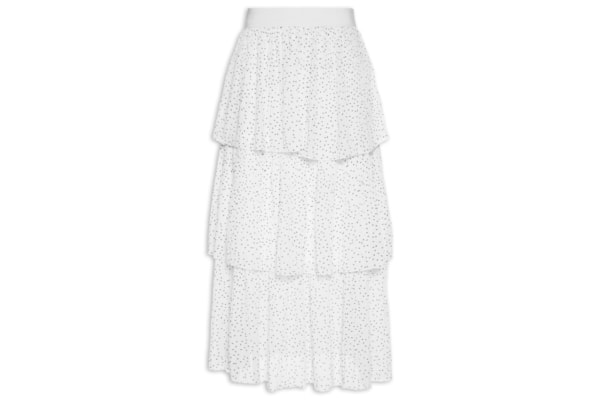 Saia Midi Poa - Branco 