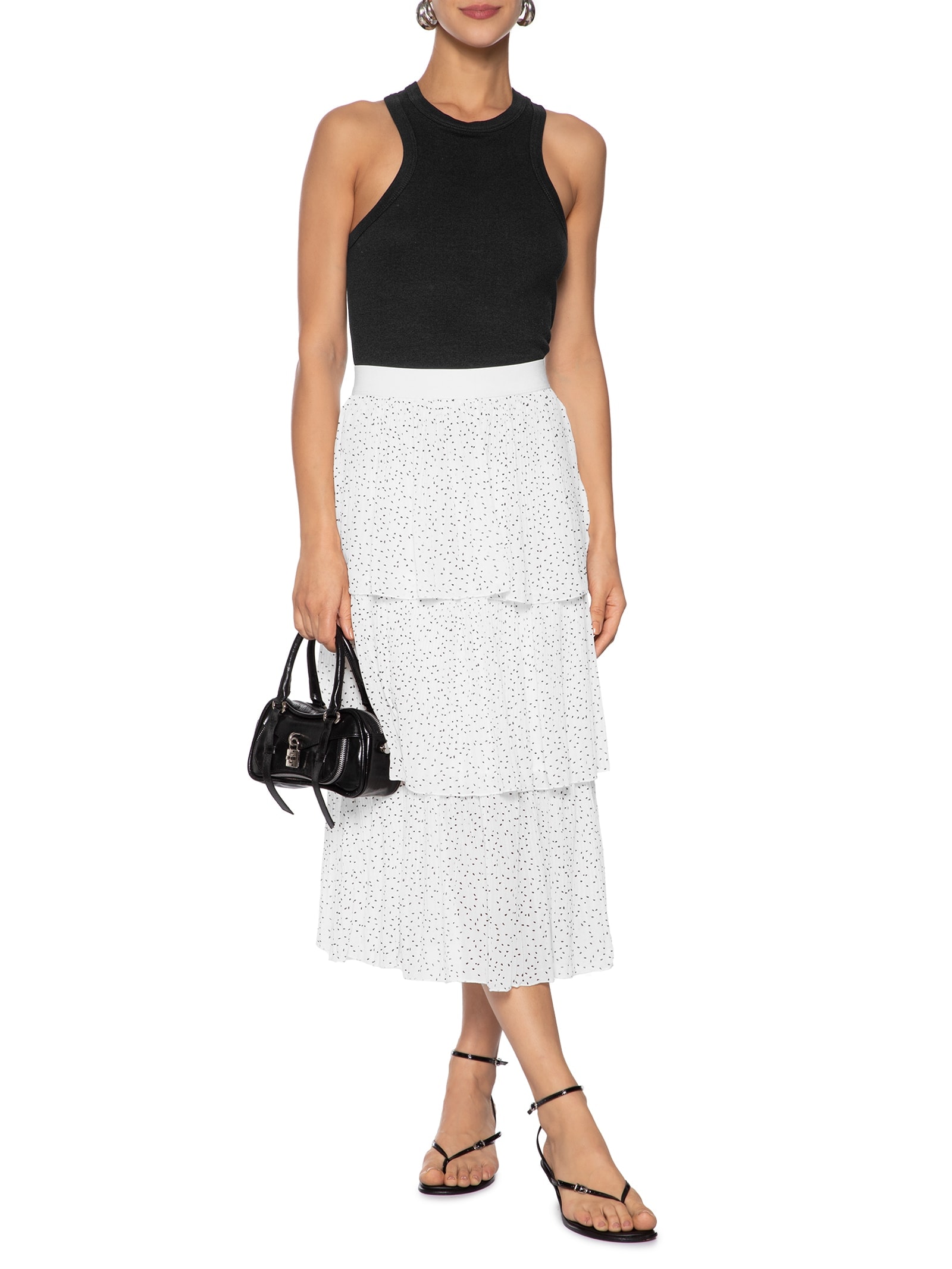 Saia Midi Poa Branco  Market 33