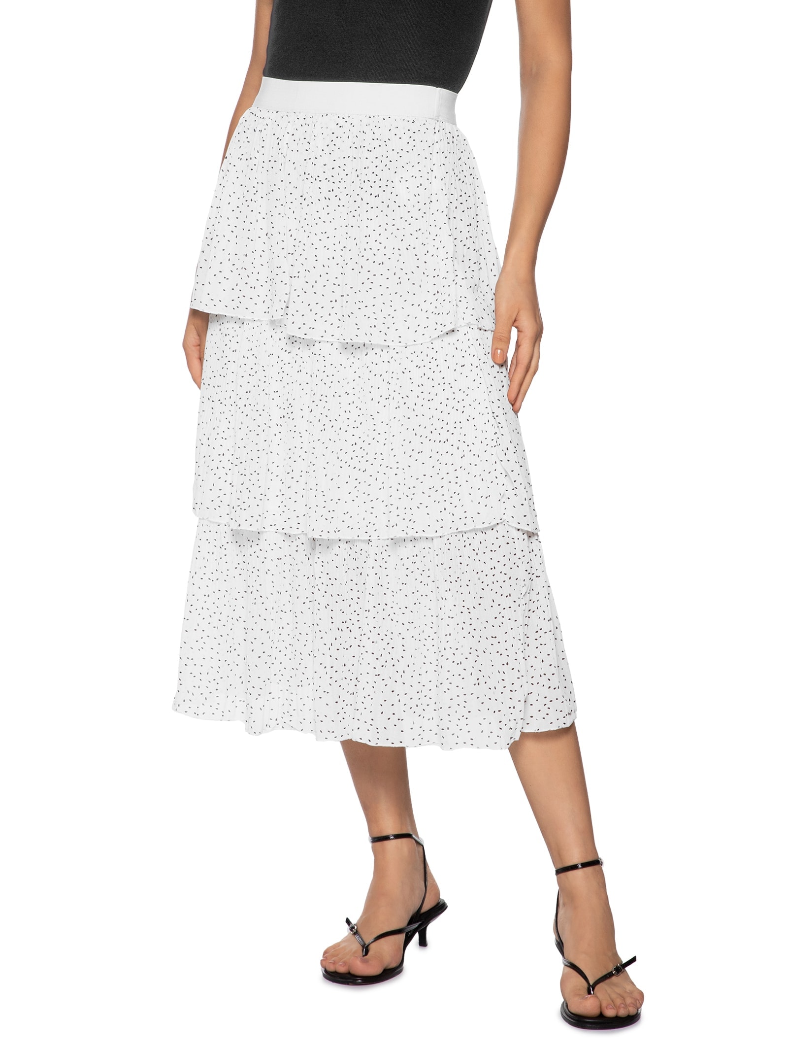 Saia Midi Poa Branco  Market 33