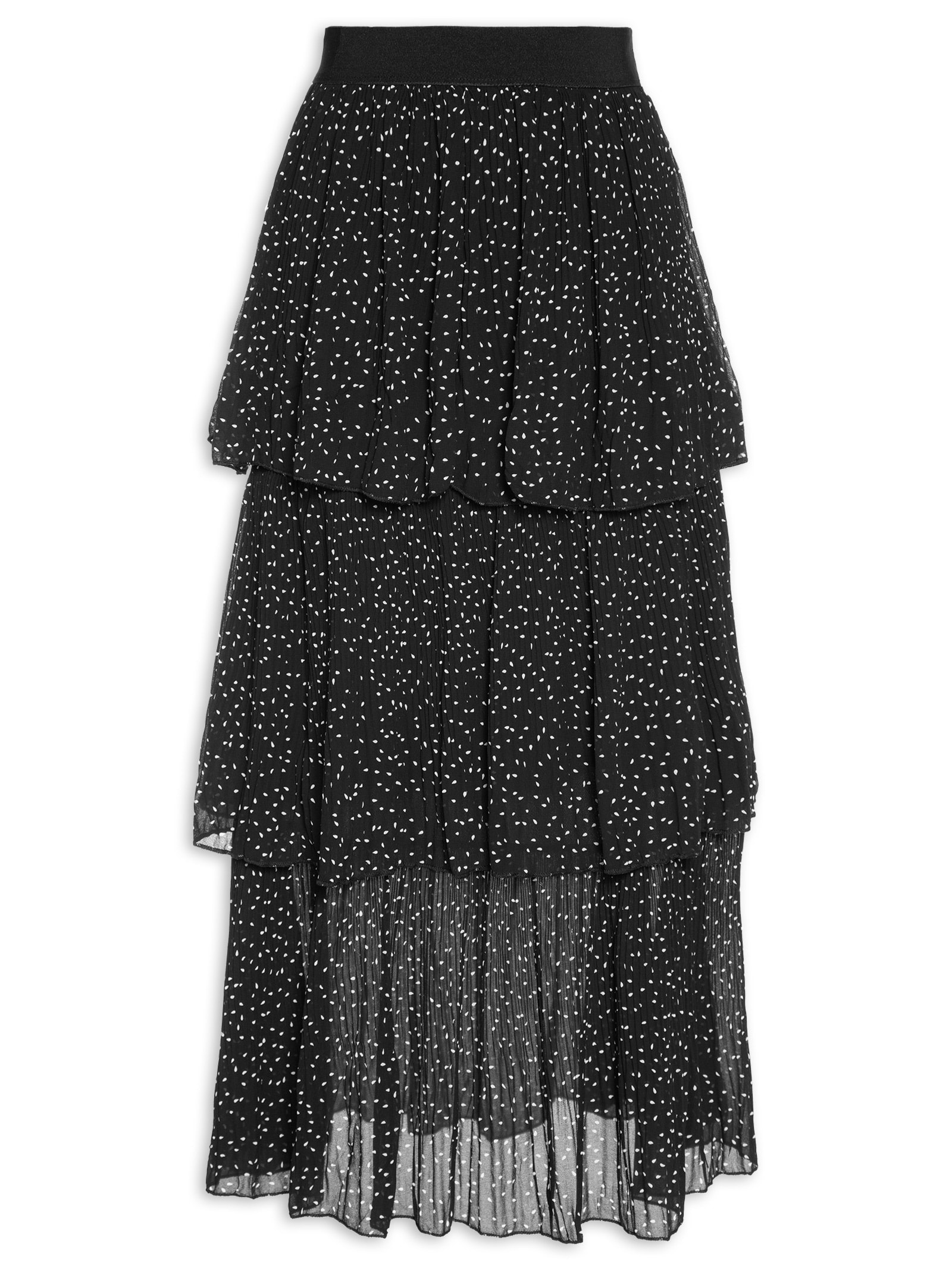 Saia Midi Poa Preto Market 33