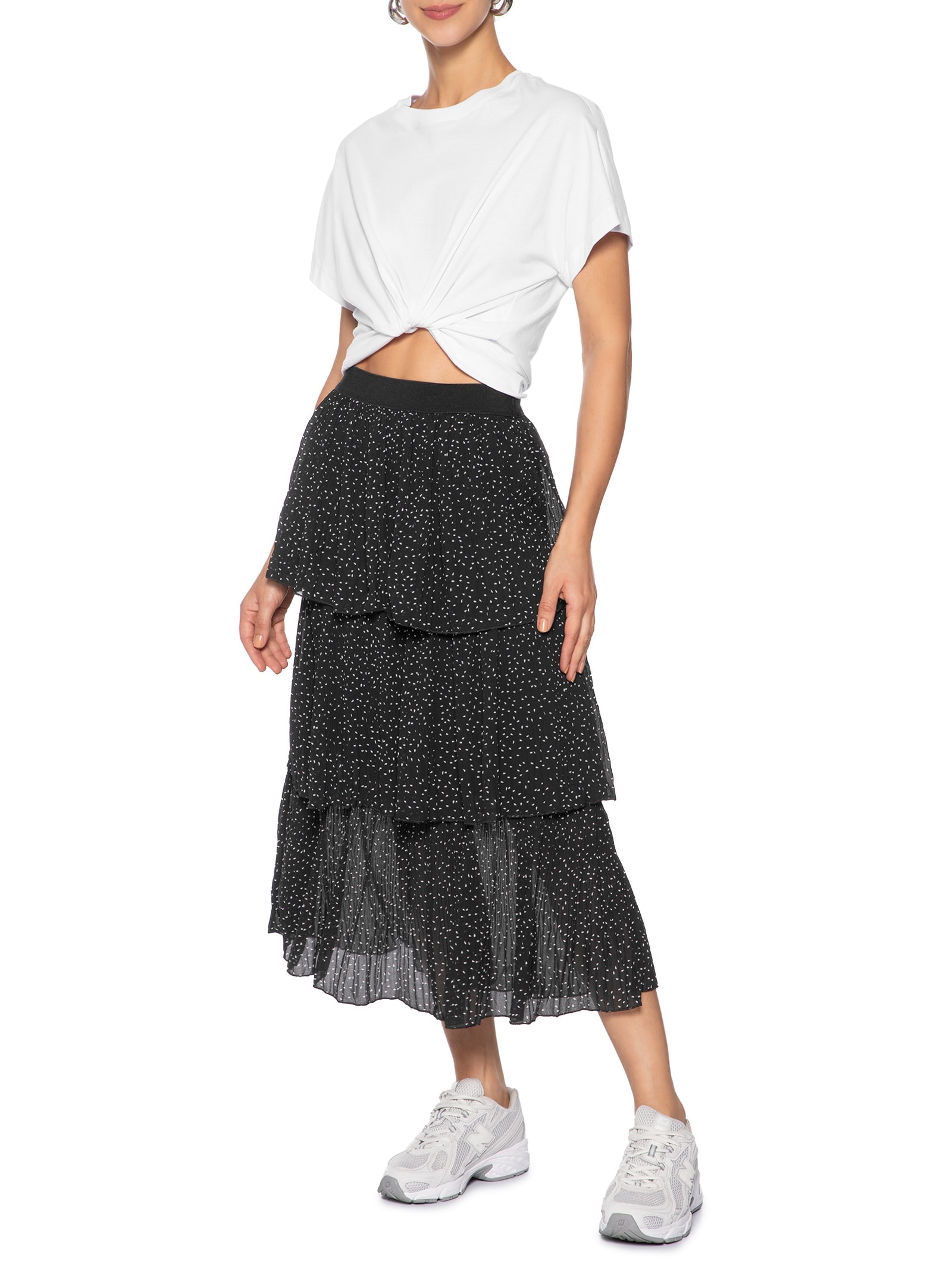 Saia Midi Poa Preto Market 33