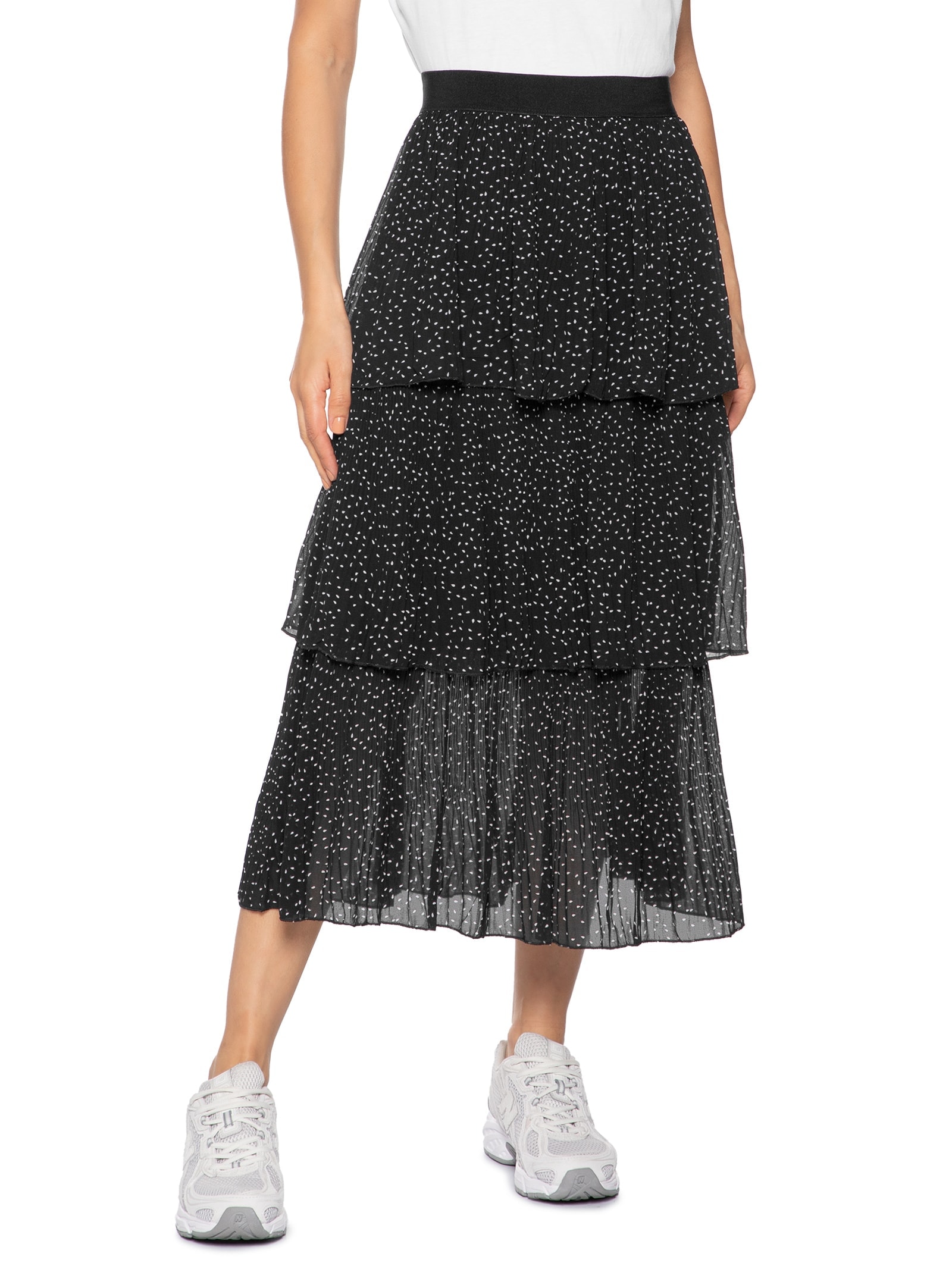 Saia Midi Poa Preto Market 33