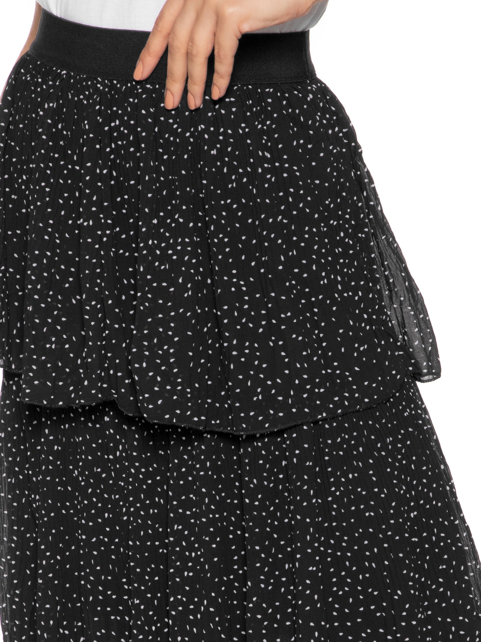Saia Midi Poa Preto Market 33