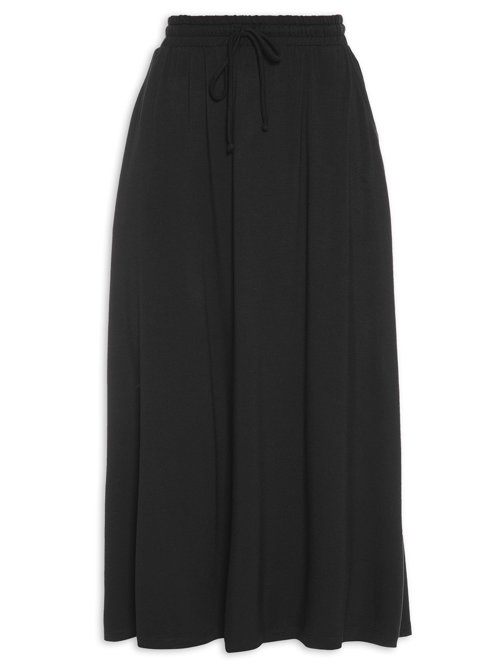 Saia Midi Preta Bambu Aruna Yogini