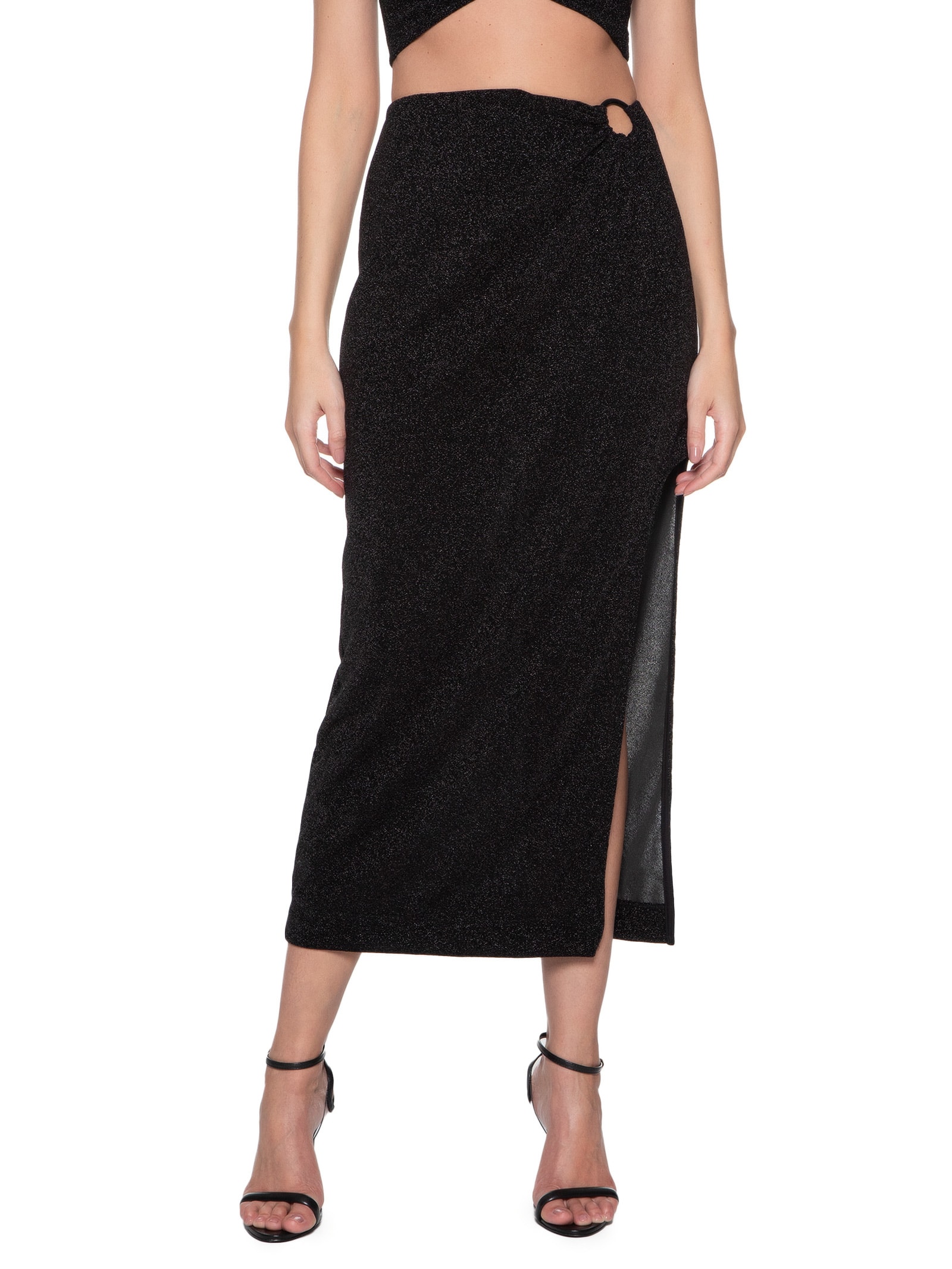 Saia Midi Preto Colcci