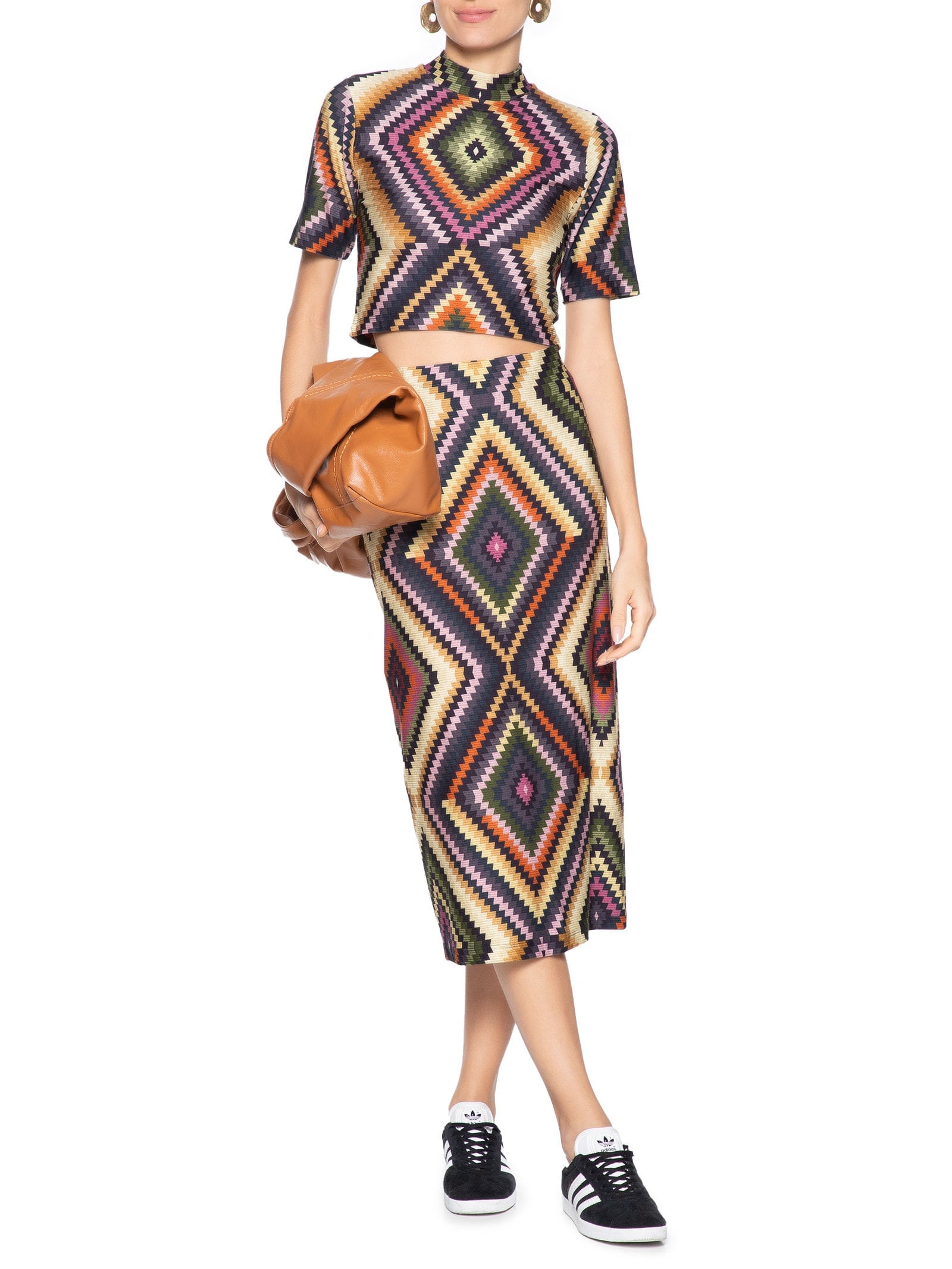 Saia Midi Pretti Rosa Farm