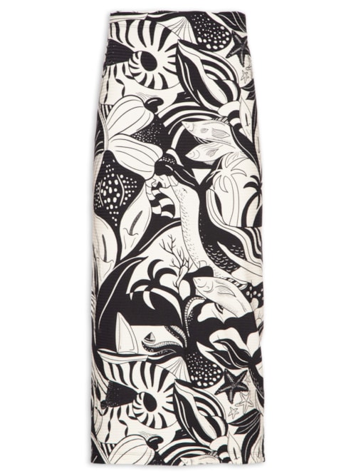 Saia Midi Reta Festa de Mar – Preto