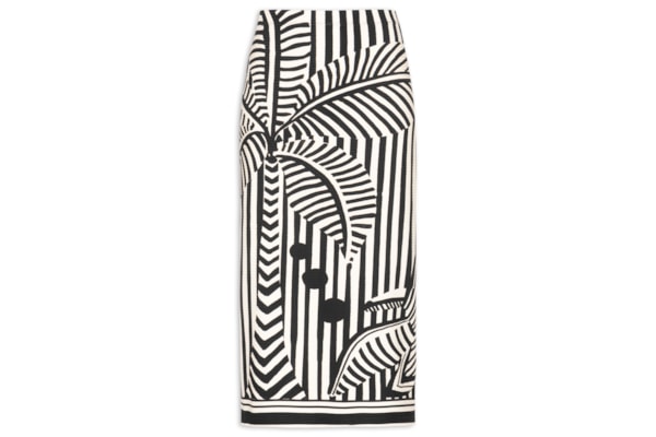 Saia Midi Reta Listra - Preta