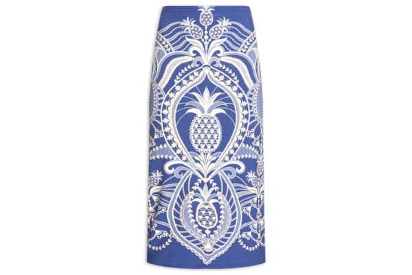 Saia Midi Reta Primor de Abacaxi - Azul