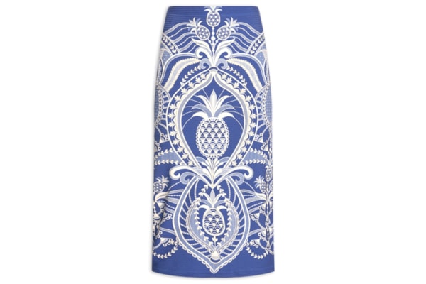 Saia Midi Reta Primor de Abacaxi - Azul