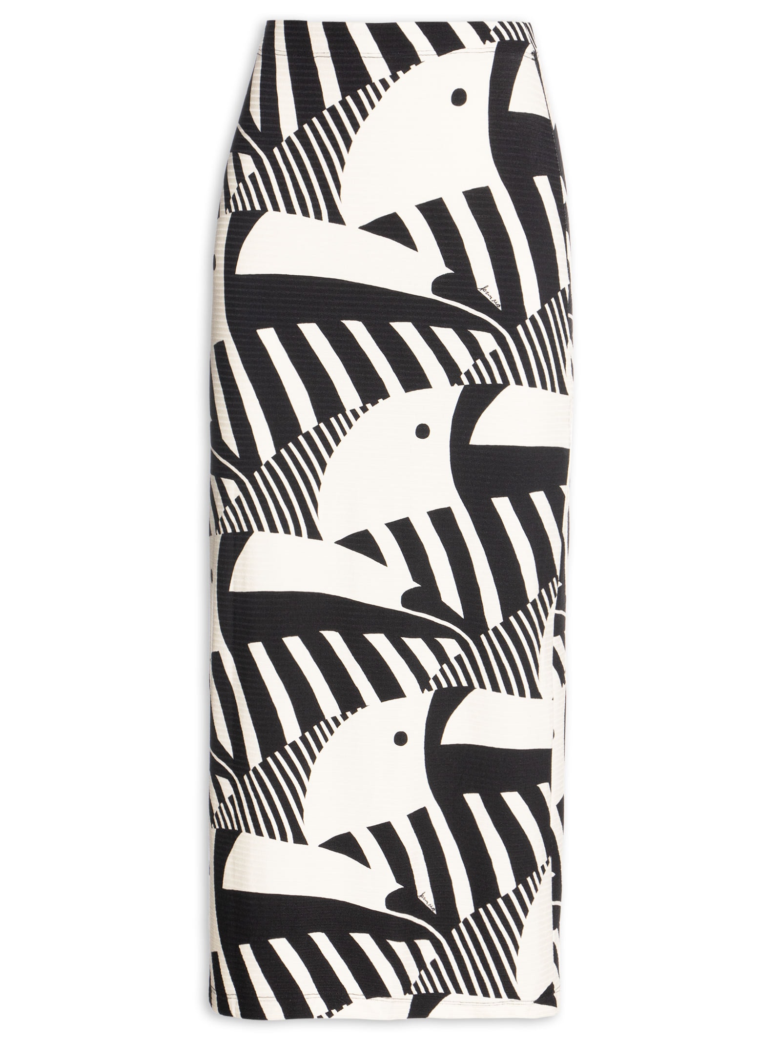 Saia Midi Reta Tuca Legal Preto Farm