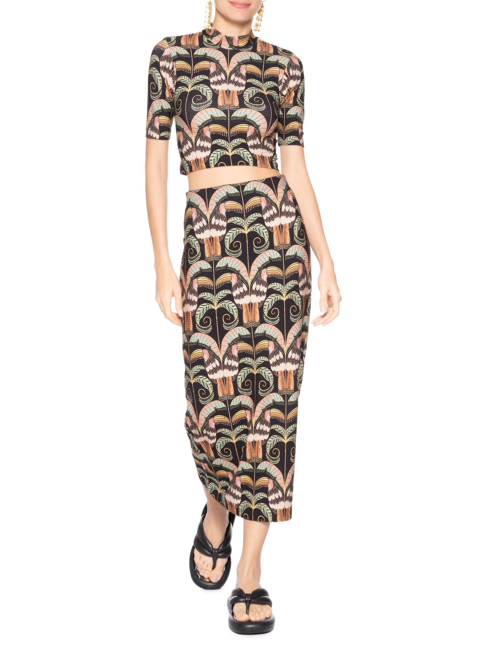 Saia Midi Reta Tucano Real Preto Farm