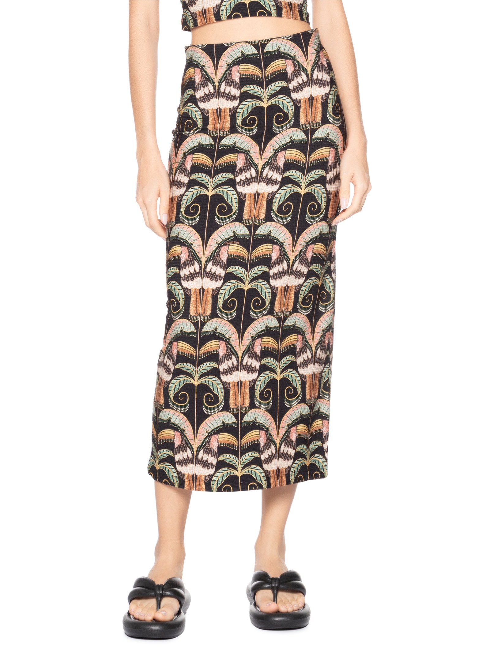 Saia Midi Reta Tucano Real Preto Farm