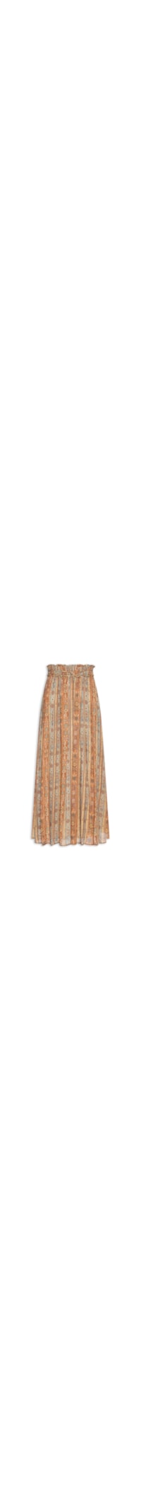 Saia Midi Rolote Estampa Tapestry - Marrom
