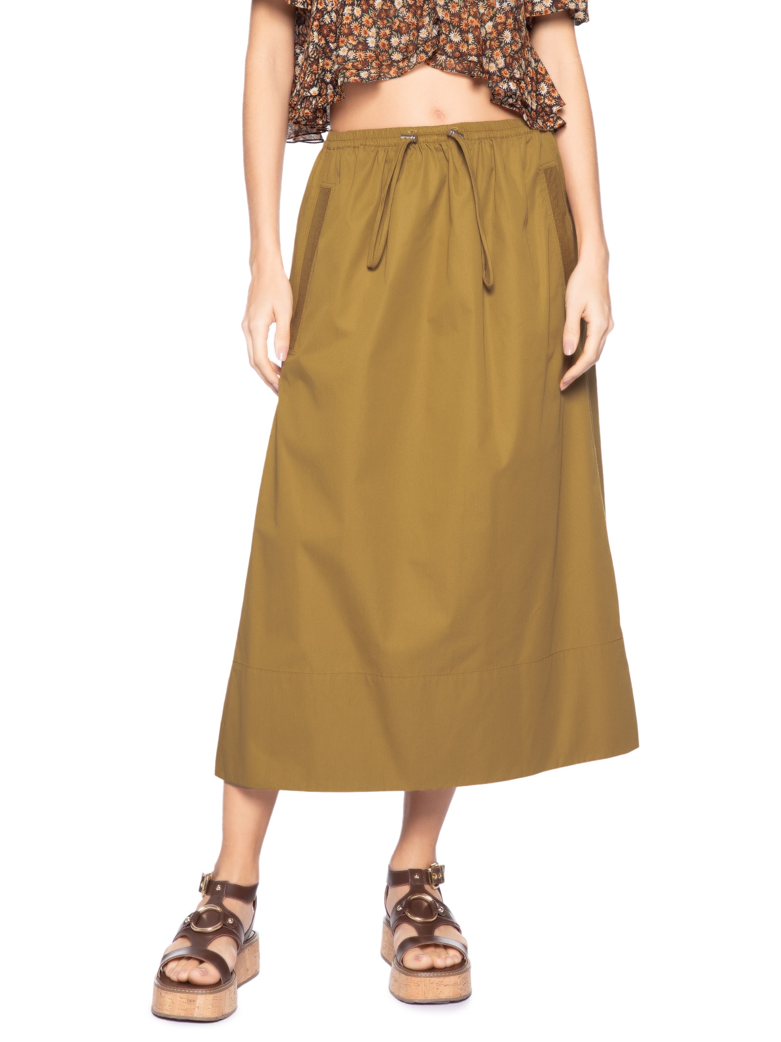 Saia Midi Sports Marrom Animale