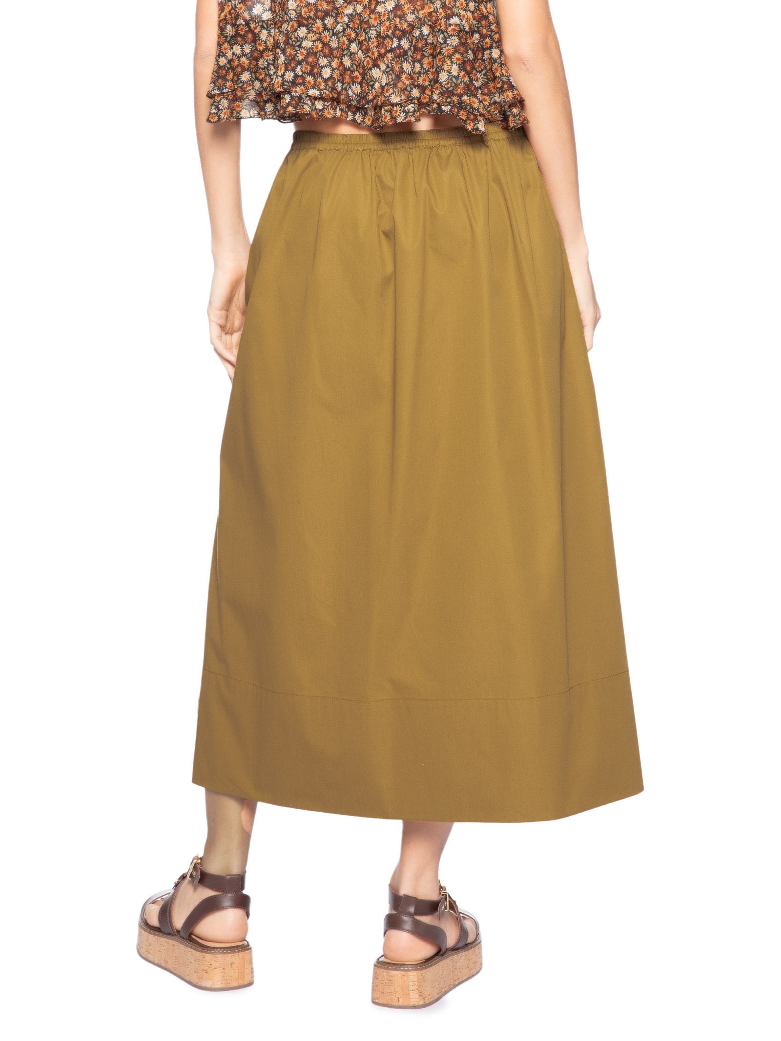 Saia Midi Sports Marrom Animale