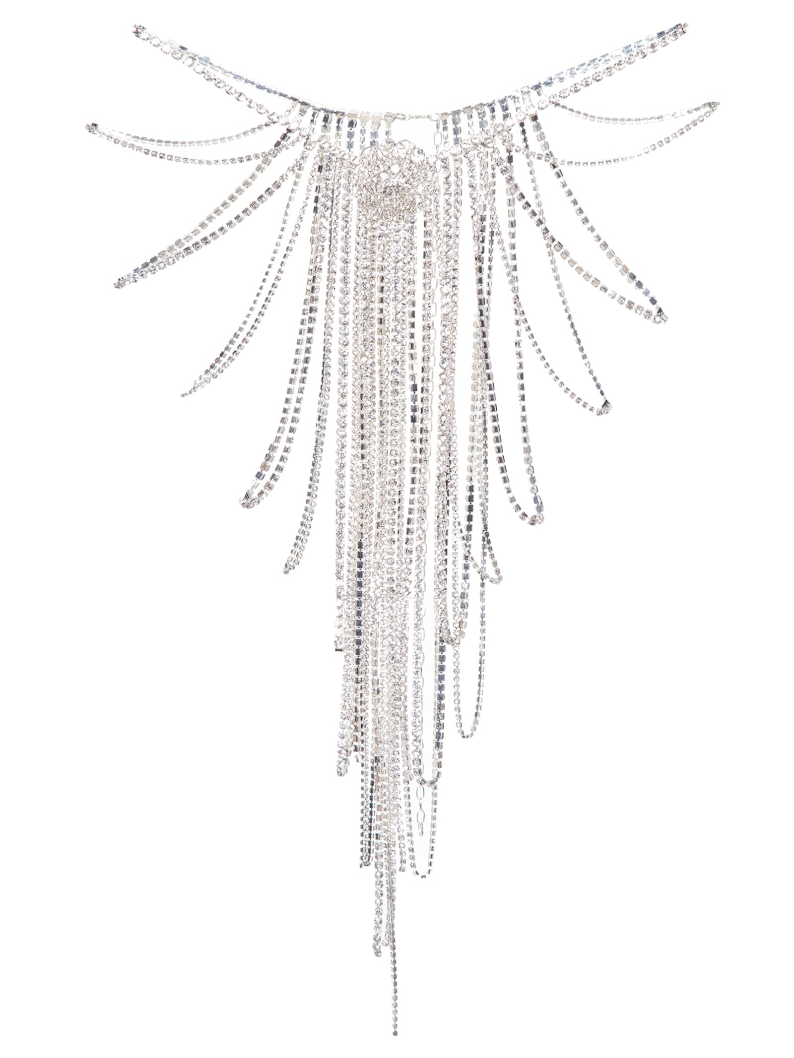 Saia Midi Strass Prata Meiota