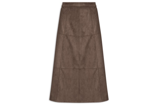 Saia Midi Suede - Marrom
