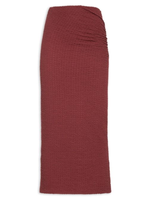 Saia Midi Textura – Marrom