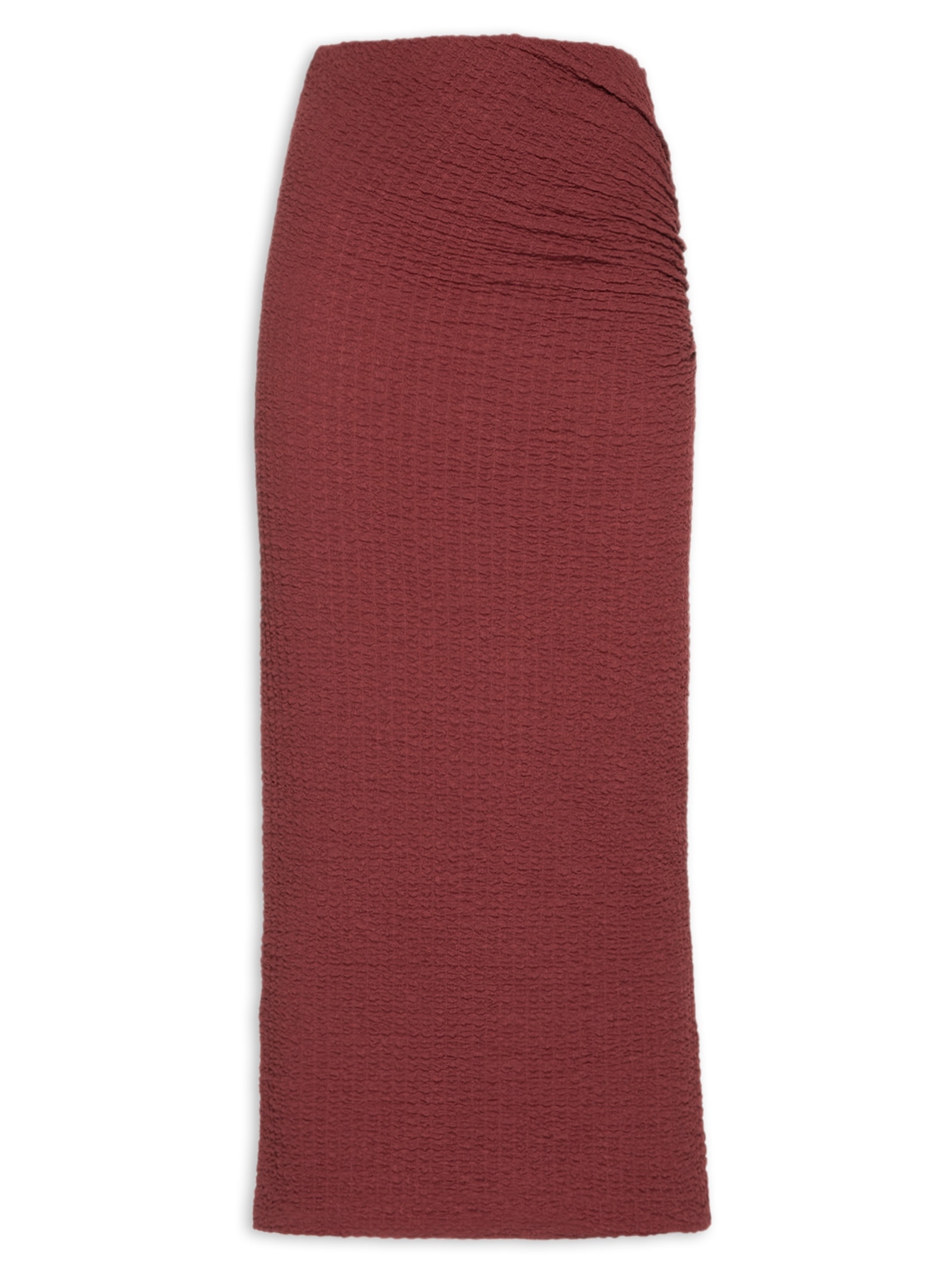 Saia Midi Textura Marrom Farm